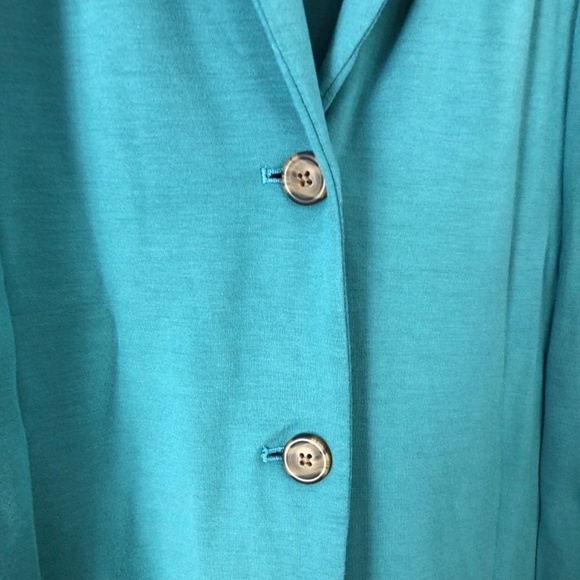 J. Jill Wearever Teal Blazer Women's Size MP Relaxed - Picture 5 of 14